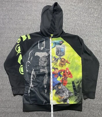 Sudadera/Sudadera con Capucha Cremallera Completa Justice League DC Comics Negra Talla XL-14/16 Foto 1 de 4