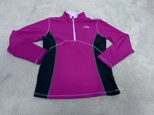 The North Face Sweater Girls Pink Large Fleece 1/4 Zip Pullover Youth - Picture 1 of 10