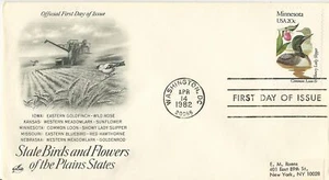 FDC SC# 1975 State Bird-Flower Minnesota K627 1982 - Imagen 1 de 1