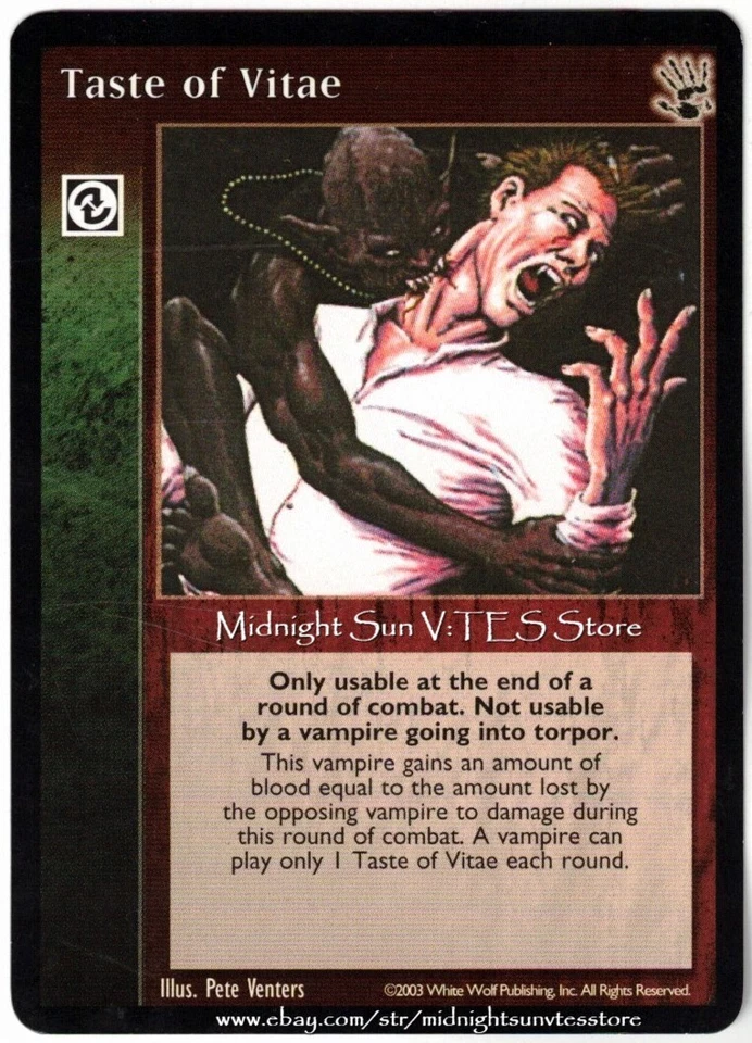 Taste of Vitae Black Hand V:TES VTES Vampire CCG - Image 1 of 1