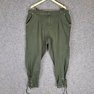 City Chic Denim Womens Jeans Size 18 Green Mid Rise Crop Stretch - Picture 1 of 10