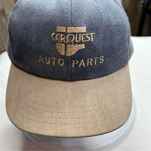 Car quest Auto Parts Hat with an Adjustable Back in Tan and Chambray Blue - Picture 1 of 7