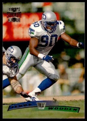 1996 Stadium Club Football Card Terry Wooden Seattle Seahawks #107 - Image 1 of 2