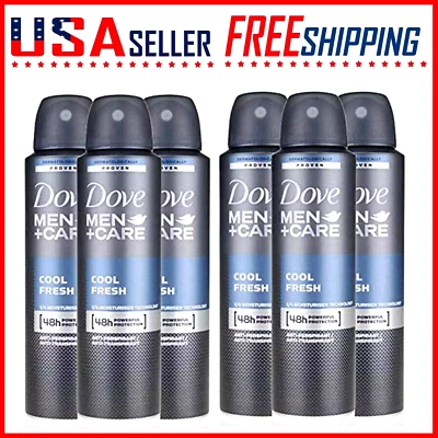 6-Pack Dove Men+Care COOL FRESH Antiperspirant Deodorant Body Spray 150ml=5.0oz - Image 1 of 4