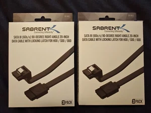 SABRENT SATA III HDD Data Cable X3 (6GB/s) 90-Degree Right-Angle 20” TWIN PACK - Picture 1 of 3