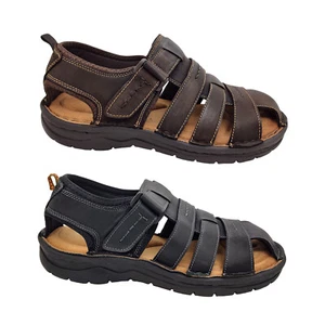 Audrino Rapelli Brian Mens Sandals Leather Casual Tab Adjust Closed Toe Light - Picture 1 of 17