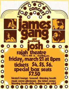 James Gang - 1975 - Rajah Theatre - Reading PA - Magnet - Picture 1 of 2
