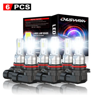 For GMC Canyon 2004-2012 6000K Combo LED Headlight Kit Hi & Lo + Fog Light Bulbs - Image 1 of 4