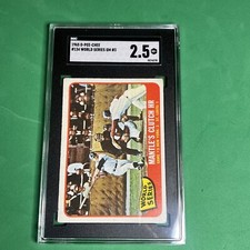 1965 O-PEE-CHEE #134 WORLD SERIES GAME 3 MICKEY MANTLE CLUTCH HR SGC 2.5