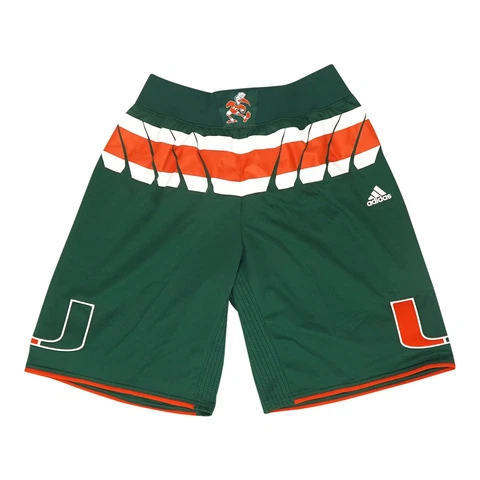 Miami Hurricanes Men's Primary Logo Dark Green Basketball Performance Shorts Cover