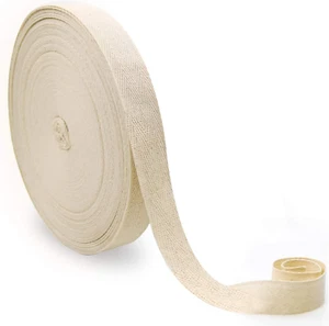 1 Roll of 55 Yards Natural Cotton Twill Tape Ribbon Herringbone Ribbon (Beige, 2 - Picture 1 of 9