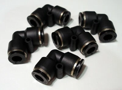 Qty 5, STC, EU 3/8 K, 3/8" Tube OD Elbow Union Push-to-Connect Air Fitting - Image 1 of 4