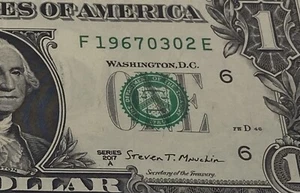 March 02 1967 Birthday Fancy Serial Number Date Note One Dollar F 19670302 E - Picture 1 of 8