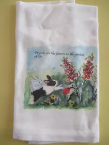 Nuevo "Los amigos son las flores en el jardín de la vida" Toalla de té de cocina - Imagen 1 de 3