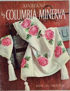 Columbia Minerva AFGHANS Crochet & Knitting Patterns | 16 Projects | Book #742 - Picture 1 of 16
