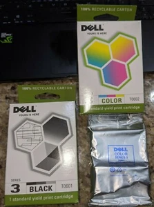 NEU Dell schwarze und farbige Tintenpatronen T0601 & T0602 für Drucker J740 - Bild 1 von 2
