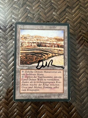 MTG 1x German FBB Strip Mine . signed. Tagebaumine - Image 1 of 2