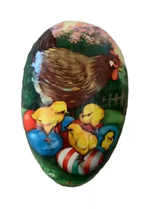 Vintage Easter Egg Paper Maché Western Germany Candy container Egg Kitschy - Picture 1 of 13