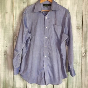 Lauren Ralph Lauren Men 16.5-32/33 Blue Classic Fit Non Iron L/S Dress Shirt - Picture 1 of 9