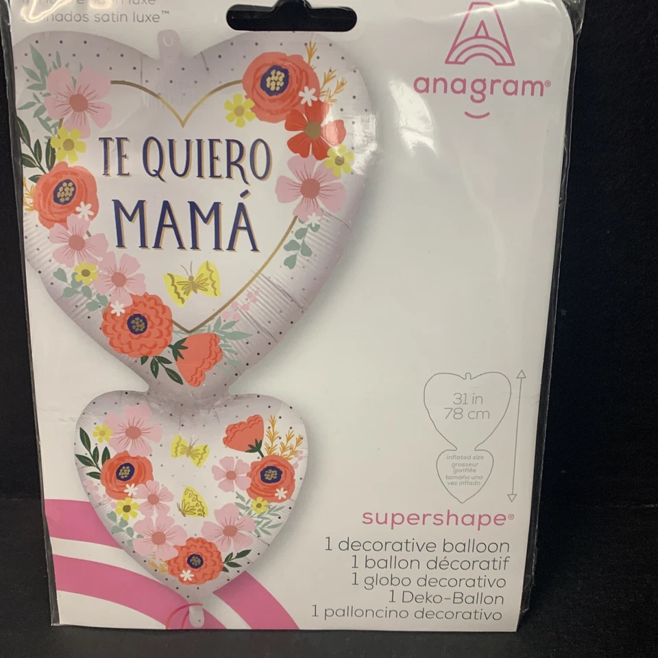 Globos 31” Te Quiero Mamá Flor Mylar Lámina Madre Cumpleaños Fiesta Decoraciones Foto 1 de 1