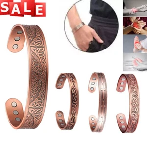 Men Women Copper Magnetic Bracelet Arthritis Pain Relief Bangle Healing Therapy - Picture 1 of 21