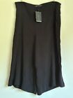 Zara Women Black Cropped Culottes Hidden Side Zip Size L Au 12 Nwt
