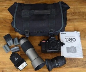 Nikon D80 Camera Body with Nikkor Sigma Lenses & Accessories Great Condition - Picture 1 of 11