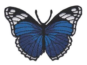 bg78 Schmetterling Blau Butterfly Kinder Aufnäher Applikation Bügelbild Falter
