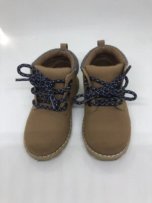 Botas de vestir Gymboree Boy en color caqui con cordones azules talla 6 excelente estado Foto 1 de 4