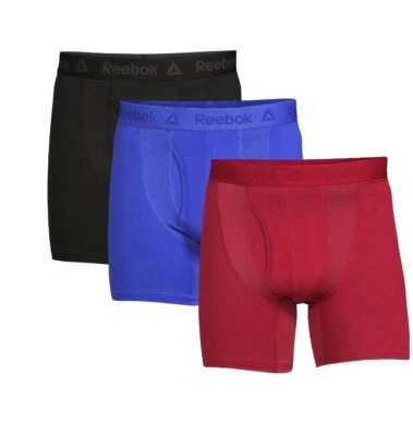 Cuecas boxer Reebok masculinas 6” costura interna Tech Comfort, vermelhas, azuis, pretas - Tamanho 2XL - Imagem 1 de 4