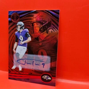 2023 PANINI ILLUSIONS #7 JUSTIN TUCKER RED AUTO 81/99 BALTIMORE RAVENS - Picture 1 of 4