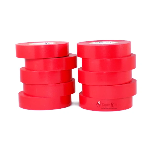T.R.U. TapesSupply 10 Rolls Red Electrical Tape 3/4" x 66 ft