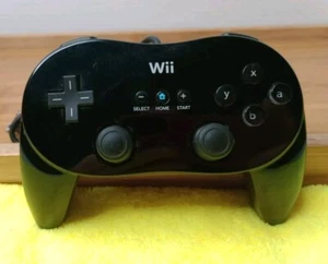 Official Nintendo Wii Pro Controller Classic Black RVL-005 OEM TESTED ๐ฅ - Picture 1 of 4