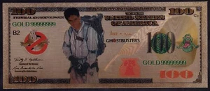 Ghostbusters Egon Spengler United States USA $100 Gold Foil Plastic Banknote - Picture 1 of 3