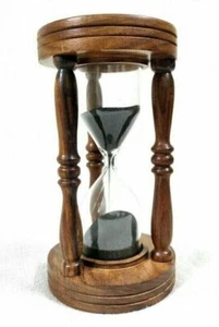 Handgefertigter Dachboden 7"" Sanduhr Timer 5 Minuten schwarz ideal zum... - Bild 1 von 4