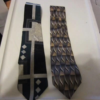2 corbatas de seda Zylos George Machado para hombre grandes patrones hacer oferta Foto 1 de 4