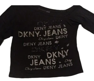 Maglia Donna Dkny Jeans Donna Karan New York Taglia M Nero Vintage - Foto 1 di 4