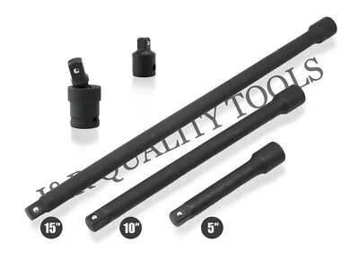 VCT 5 PC Impact Extension Bar & Adapter Reducer Wobble Set Cr-V 5",10",15" - Image 1 of 3