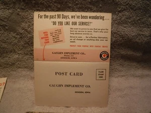 1949-1954 Pontiac Service Reminder Post Card - "Love Us - Love Us Not" Foldover - Bild 1 von 2