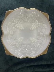 Milk Glass Bowl/plate Faded Trim - Picture 1 of 13