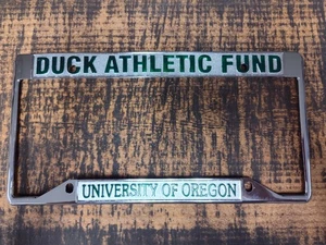 University of Oregon Ducks Chrome License Plate Frame Rare Silver - Picture 1 of 11