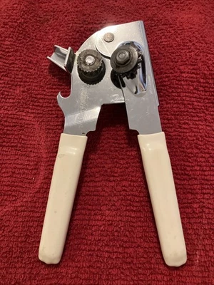 Swing Away Manual Can Opener with Ivory Grip Handles Vintage USA - Image 1 of 3