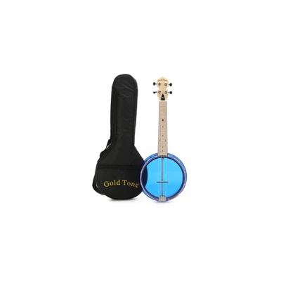 Gold Tone Little Gem See-through Banjo Ukulele (Sapphire) with Gig Bag - Image 1 of 4