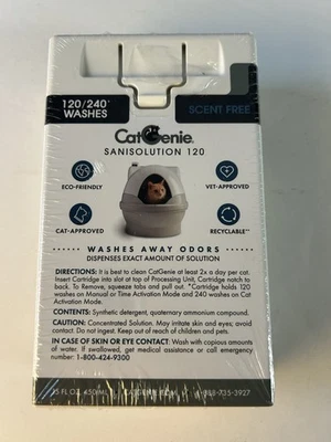 CatGenie 120 Washes SaniSolution Cartridges Scent Free New Sealed - Image 1 of 4