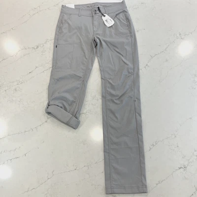 Prana NEW  Halle Straight Pant Womens 8 x 34" Tall Roll Leg Stretch Gray Hiking - Image 1 of 4