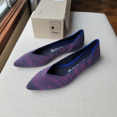 ¡Nuevo! Rothy's Talla 8.5 Magenta Púrpura Violeta Brezo Puntos Ballet Pisos Rothys Foto 1 de 4