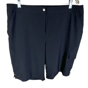 Weekends by Chico's schwarze Damenshorts vorne flach Cargotasche Größe 3/XL/16 - Bild 1 von 4