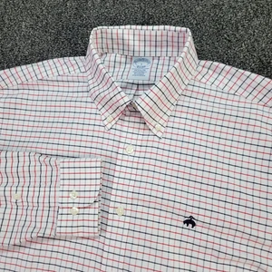 Brooks Brothers Hemd Herren Large Kariert Schaf Logo Baumwolle Bügelfrei Stretch Preppy - Bild 1 von 9