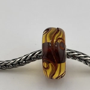 Trollbeads Amber Carved Ivy Scrolls Bead NEW! #664 - Picture 1 of 6