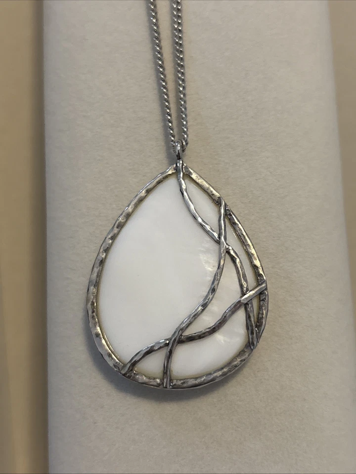 Ожерелье из серебряной проволоки с белым камнем Kenneth Cole Reaction 18 дюймов ADJ. Цепь - Изображение 1 из 4